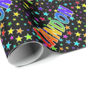 Rainbow Vorname "LANDON" + Sterne Geschenkpapier (Rolleneckpunkt)
