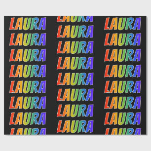 Rainbow Vorname "LAURA"; Fun & Colorful Geschenkpapier