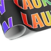 Rainbow Vorname "LAUREN"; Fun & Colorful Geschenkpapier (Rolleneckpunkt)