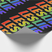Rainbow Vorname "LESLIE"; Fun & Colorful Geschenkpapier (Ecke)