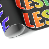 Rainbow Vorname "LESLIE"; Fun & Colorful Geschenkpapier (Rolleneckpunkt)