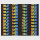 Rainbow Vorname "LIAM"; Fun & Colorful Geschenkpapier (Flach)