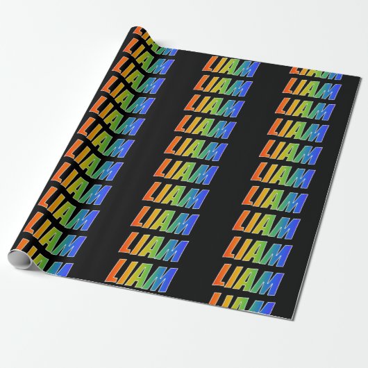 Rainbow Vorname "LIAM"; Fun & Colorful Geschenkpapier (Ungerollt)