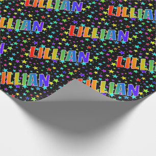 Rainbow Vorname "LILLIAN" + Sterne Geschenkpapier