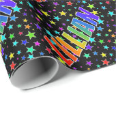 Rainbow Vorname "LILLIAN" + Sterne Geschenkpapier (Rolleneckpunkt)