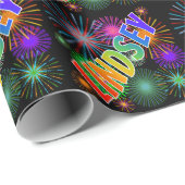 Rainbow Vorname "LINDSEY" + Fireworks Geschenkpapier (Rolleneckpunkt)