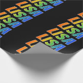 Rainbow Vorname "LISA"; Fun & Colorful Geschenkpapier (Ecke)