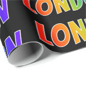 Rainbow Vorname "LONDON"; Fun & Colorful Geschenkpapier (Rolleneckpunkt)