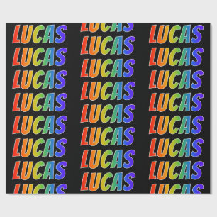 Rainbow Vorname "LUCAS"; Fun & Colorful Geschenkpapier