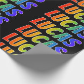 Rainbow Vorname "LUCAS"; Fun & Colorful Geschenkpapier (Ecke)