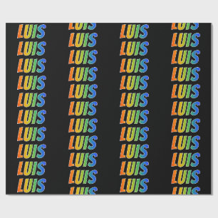 Rainbow Vorname "LUIS"; Spaß und Farben Geschenkpapier
