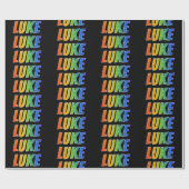 Rainbow Vorname "LUKE"; Spaß und Farben Geschenkpapier (Flach)
