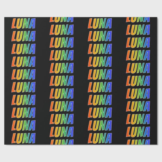 Rainbow Vorname "LUNA"; Fun & Colorful Geschenkpapier (Flach)