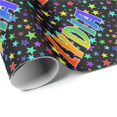 Rainbow Vorname "LYDIA" + Sterne Geschenkpapier (Rolleneckpunkt)