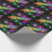 Rainbow Vorname "MACKENZIE" + Fireworks Geschenkpapier (Ecke)