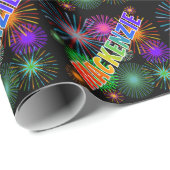 Rainbow Vorname "MACKENZIE" + Fireworks Geschenkpapier (Rolleneckpunkt)