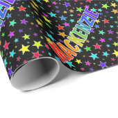 Rainbow Vorname "MACKENZIE" + Sterne Geschenkpapier (Rolleneckpunkt)