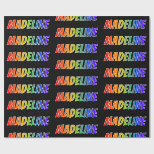 Rainbow Vorname "MADELINE"; Fun & Colorful Geschenkpapier