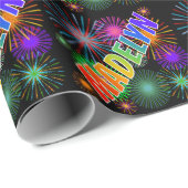 Rainbow Vorname "MADELYN" + Feuerwerk Geschenkpapier (Rolleneckpunkt)