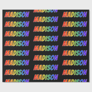 Rainbow Vorname "MADISON"; Fun & Colorful Geschenkpapier