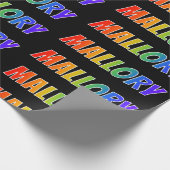 Rainbow Vorname "MALLORY"; Fun & Colorful Geschenkpapier (Ecke)