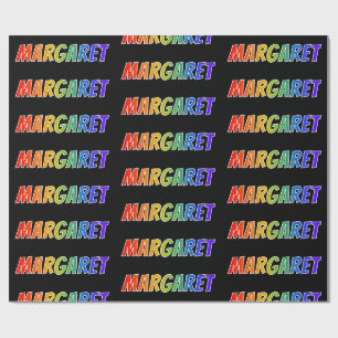 Rainbow Vorname "MARGARET"; Fun & Colorful Geschenkpapier
