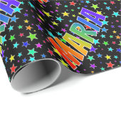 Rainbow Vorname "MARIA" + Sterne Geschenkpapier (Rolleneckpunkt)