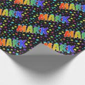 Rainbow Vorname "MARK" + Sterne Geschenkpapier (Ecke)