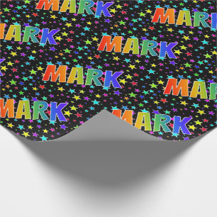 Rainbow Vorname "MARK" + Sterne Geschenkpapier