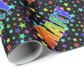 Rainbow Vorname "MARY" + Stars Geschenkpapier (Rolleneckpunkt)