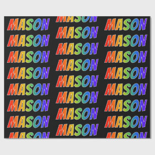 Rainbow Vorname "MASON"; Fun & Colorful Geschenkpapier