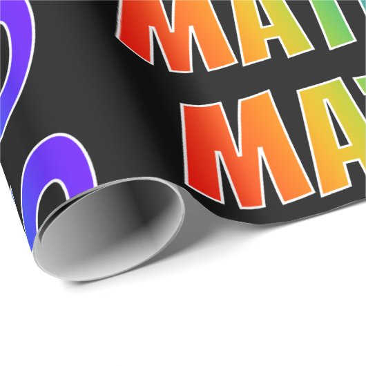 Rainbow Vorname "MATEO"; Fun & Colorful Geschenkpapier (Rolleneckpunkt)