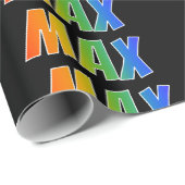 Rainbow Vorname "MAX"; Fun & Colorful Geschenkpapier (Rolleneckpunkt)