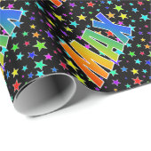 Rainbow Vorname "MAX" + Sterne Geschenkpapier (Rolleneckpunkt)