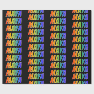 Rainbow Vorname "MAYA"; Fun & Colorful Geschenkpapier