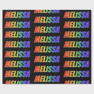 Rainbow Vorname "MELISSA"; Fun & Colorful Geschenkpapier