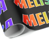 Rainbow Vorname "MELISSA"; Fun & Colorful Geschenkpapier (Rolleneckpunkt)