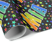 Rainbow Vorname "MIA" + Sterne Geschenkpapier (Rolleneckpunkt)