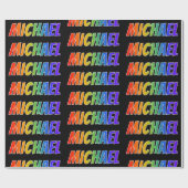 Rainbow Vorname "MICHAEL"; Fun & Colorful Geschenkpapier (Flach)