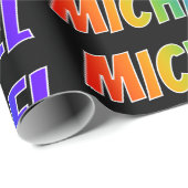 Rainbow Vorname "MICHAEL"; Fun & Colorful Geschenkpapier (Rolleneckpunkt)