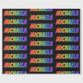 Rainbow Vorname "MICHAELA"; Fun & Colorful Geschenkpapier (Flach)