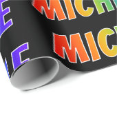 Rainbow Vorname "MICHELE"; Fun & Colorful Geschenkpapier (Rolleneckpunkt)