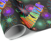 Rainbow Vorname "MIKAYLA" + Feuerwerk Geschenkpapier (Rolleneckpunkt)