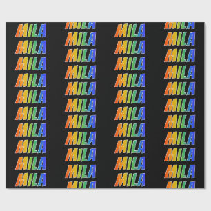Rainbow Vorname "MILA"; Fun & Colorful Geschenkpapier