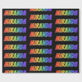 Rainbow Vorname "MIRANDA"; Fun & Colorful Geschenkpapier (Flach)