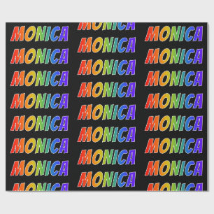 Rainbow Vorname "MONICA"; Fun & Colorful Geschenkpapier