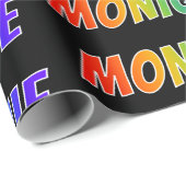 Rainbow Vorname "MONIQUE"; Fun & Colorful Geschenkpapier (Rolleneckpunkt)