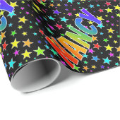 Rainbow Vorname "NANCY" + Sterne Geschenkpapier (Rolleneckpunkt)