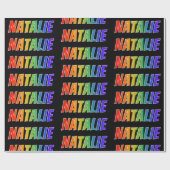 Rainbow Vorname "NATALIE"; Fun & Colorful Geschenkpapier (Flach)