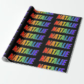 Rainbow Vorname "NATALIE"; Fun & Colorful Geschenkpapier (Ungerollt)
